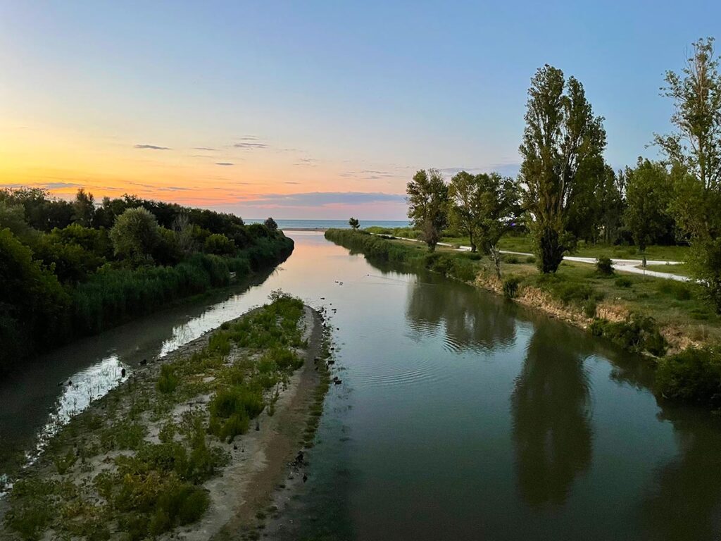 Parco sul Fiume Conca al tramonto